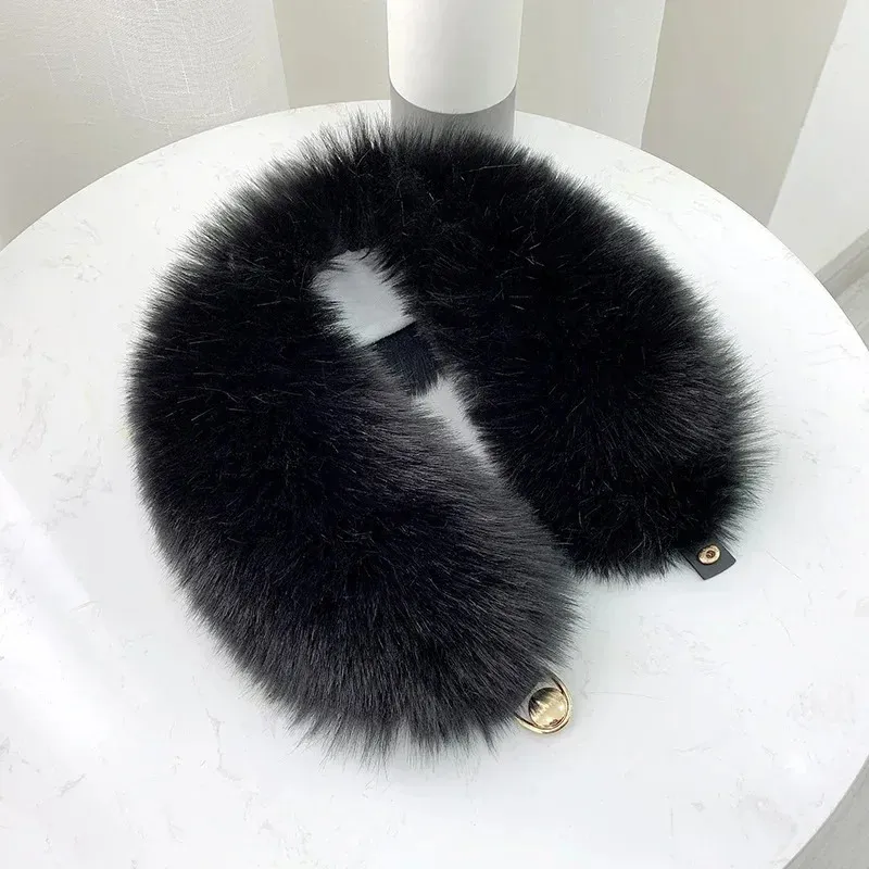 Fox Neck Raps Winter Faux Fox Fur Collar Shawl Lace Fabric Neck Wrap Less Than 60 cm ...