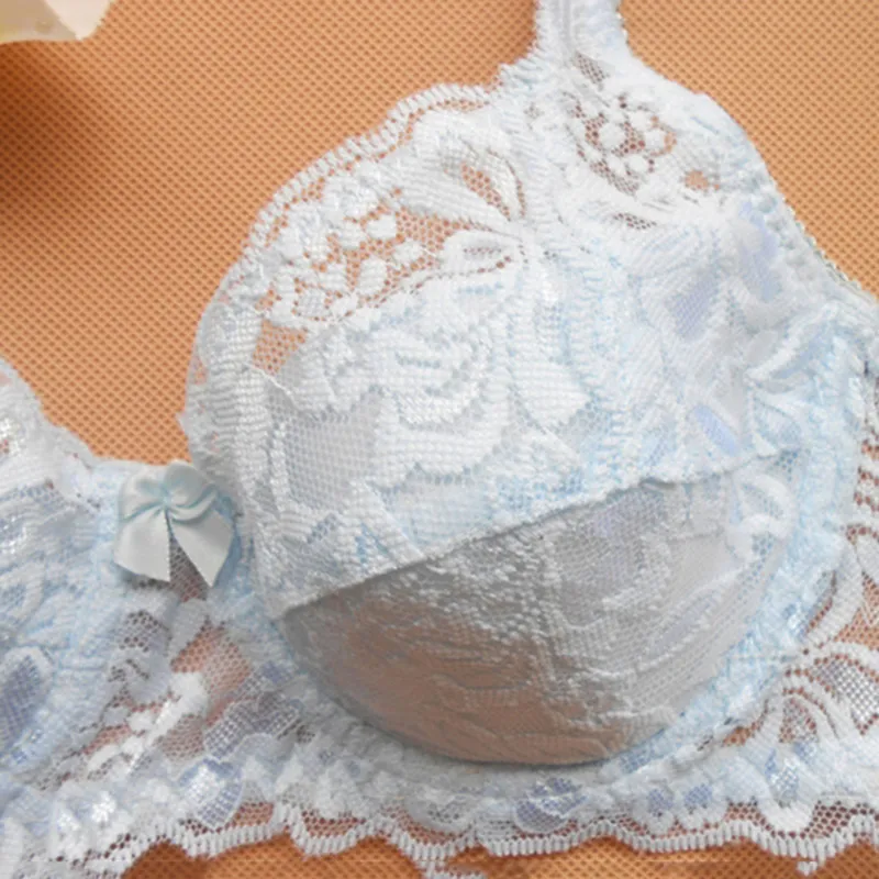 Deep V Push Up Bra Lingerie: Lightweight Floral Lace Embroidery Bras ...