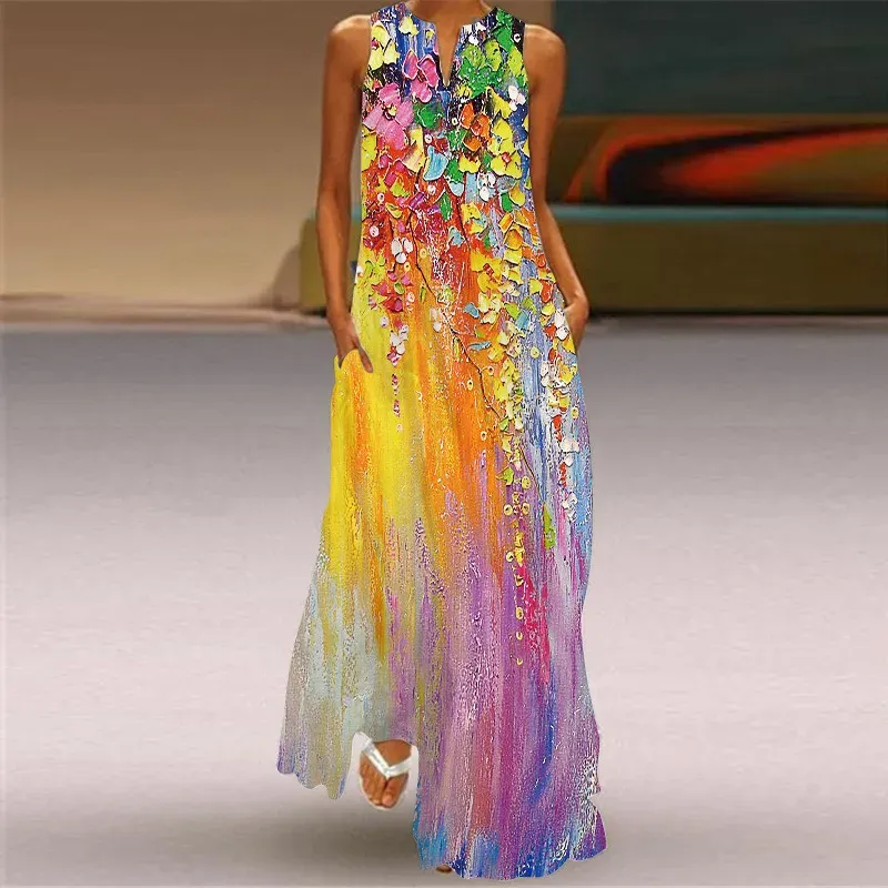 knee length dresses for ladies Aimee Silk Long Dress – Retrofete main image 1