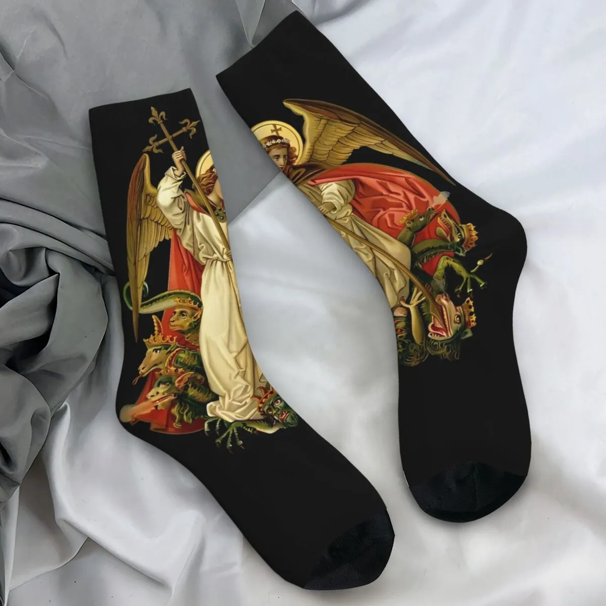 Warm Non-Slip Saint Michael Catholic Socks - Autumn Christianity for ...