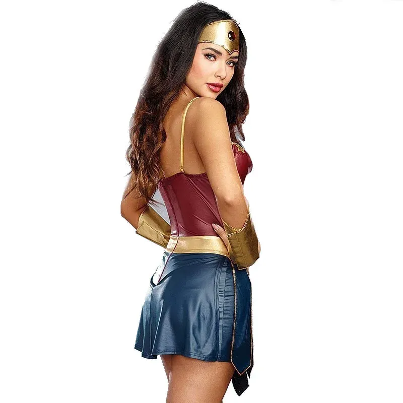 Hub Of Leather Wonder Woman Costume Jacket - Women's Slim Fit Motorcycle Style