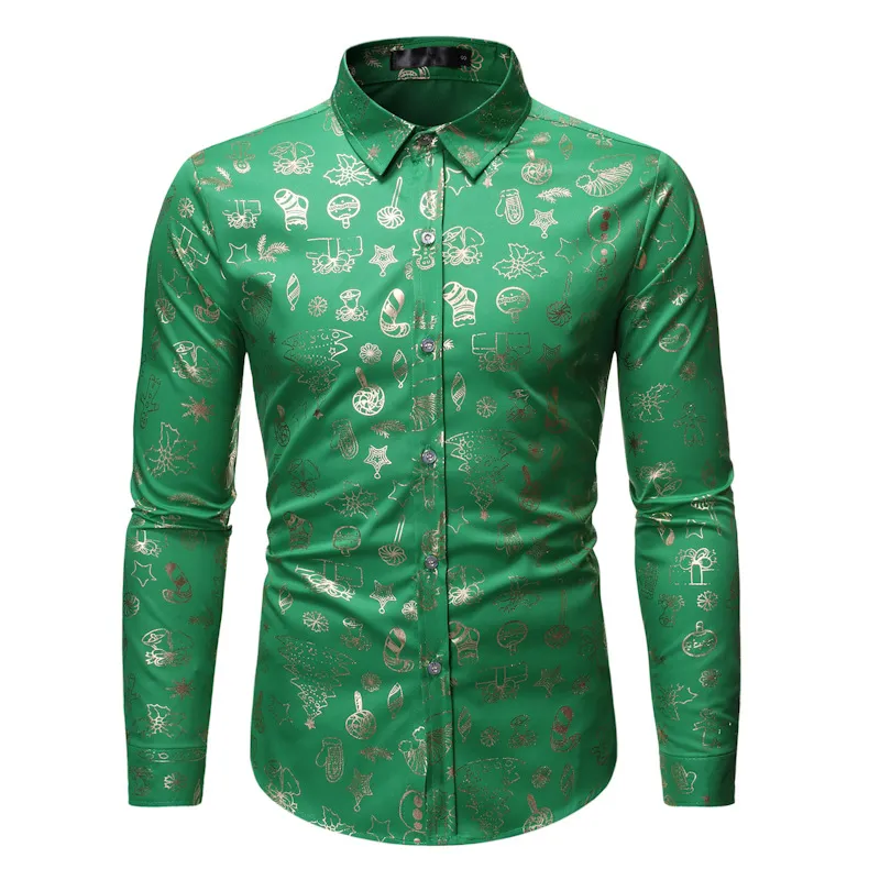 mens christmas green dress shirt OppoSuits Men's Bright Berry Long sleeve Shirt, Green, Medium, Cotton