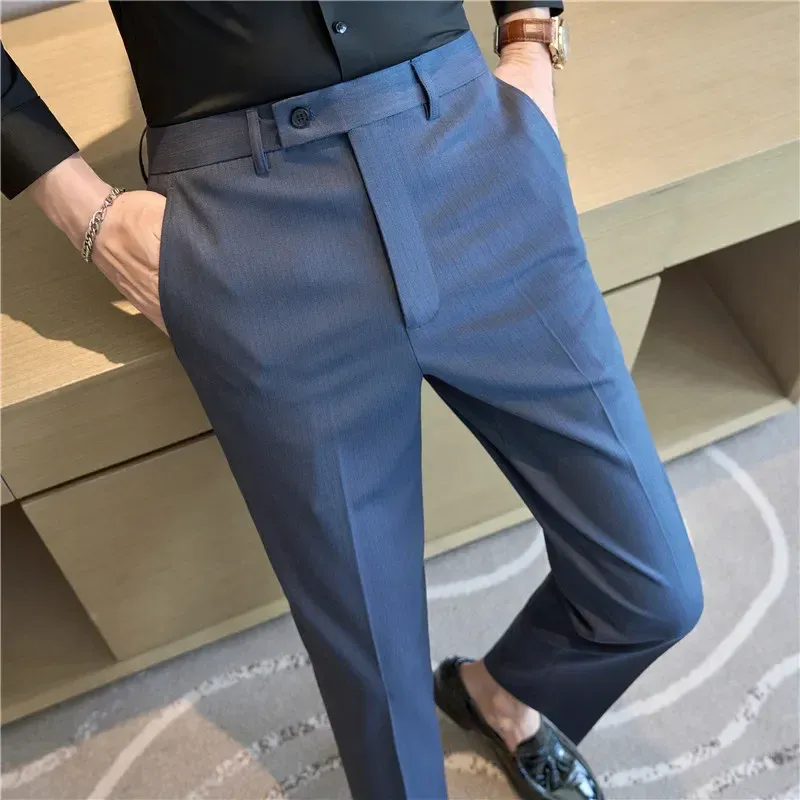blue dress with big tits Essential Suit Pants Regular Navy Pinstripe main image 0