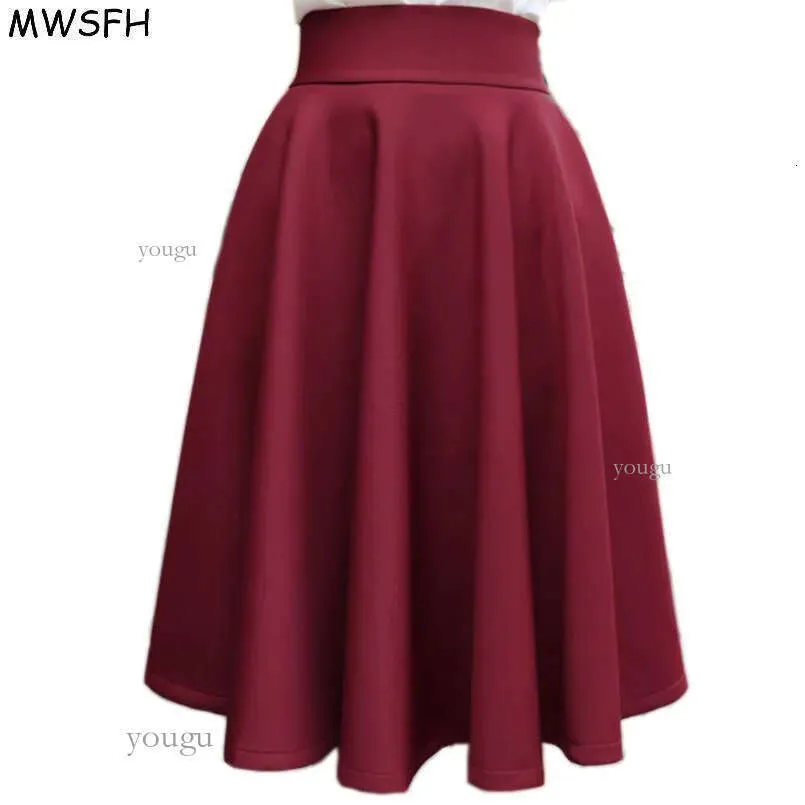 Umbrella Skirt High Waisted Pleated Skirt In Retro Style, Elegant