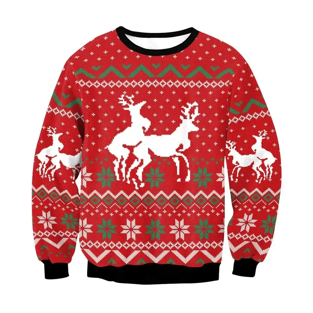 Funny Christmas Blow Ups Humping Reindeer Unisex Crewneck, Men