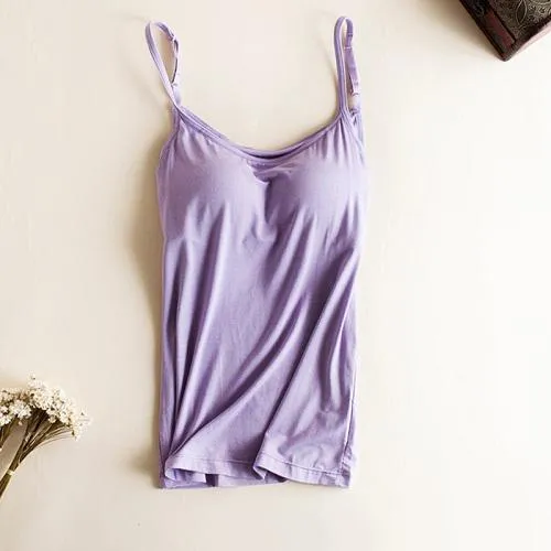 Canotta Donna Con Reggiseno Integrato - Top Sportivo Estivo Senza Spalline, Imbottito E Traspirante