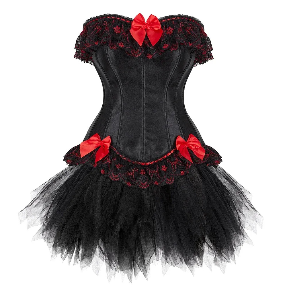 Plus Size Gothic Lace corset Tutu Tutu Skirt Dress for Party, Showgirl, Dance, Burlesque & Exotic - White