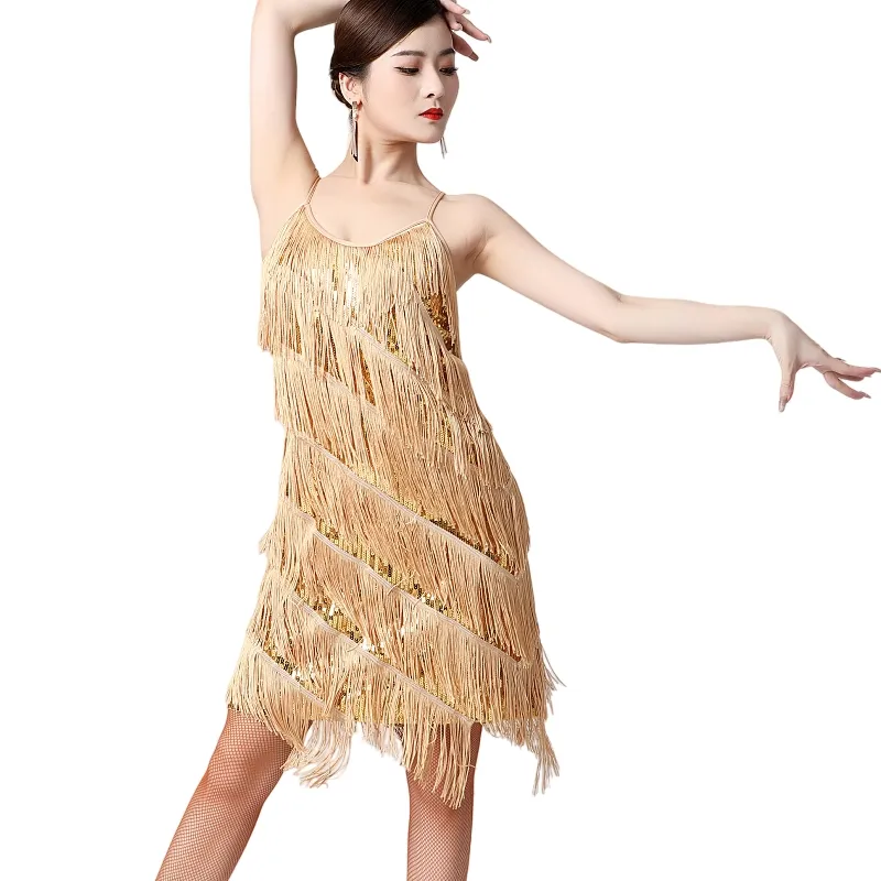 Womens Salsa Latin Dance Dress Sequin Tassel Fringe... From Dh2958055,  $13.43 In Bulk | DHgate.Com