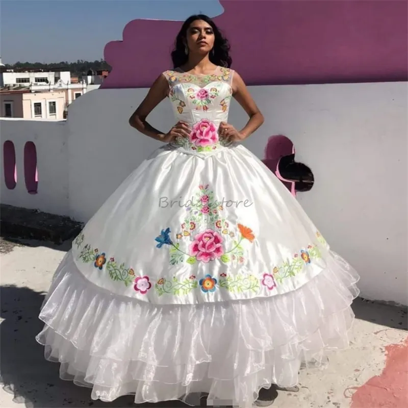 White Mexican Quinceanera Dress Charro Embroidery... From Bridalstore, $158.74 | DHgate.Com White Mexican Quinceanera Dress Charro Embroidery... From Bridalstore, $158.74 | DHgate.Com