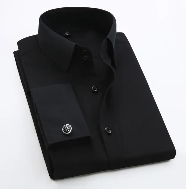 black french cuff dress shirt Steven Land Crystal Collar Tuxedo DS229 It is silky and refined Men's Big & Tall Reserve