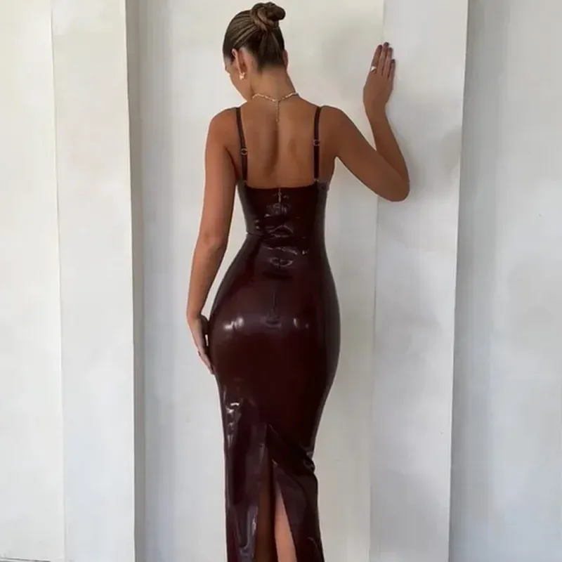 brown latex dress POSTER GIRL