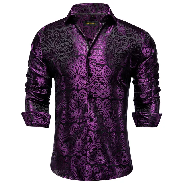 slim fit dress slacks Purple Gold FF Men's Fashion Design Luxury Necktie and Hanky Set – DESIGN  MENSWEAR main image 0