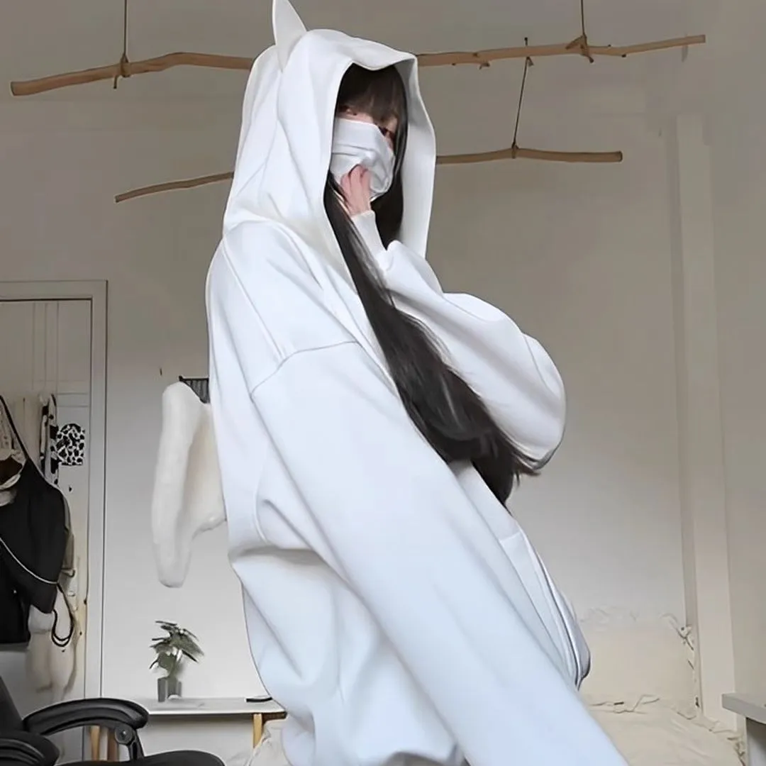 Amazon.com: Manniduole Woman's Kawaii Oversized Zip Up