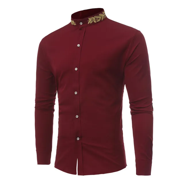 red and gold mens dress shirt Embroidery Wine For... From Uledemode_official, $18.74 Baroque