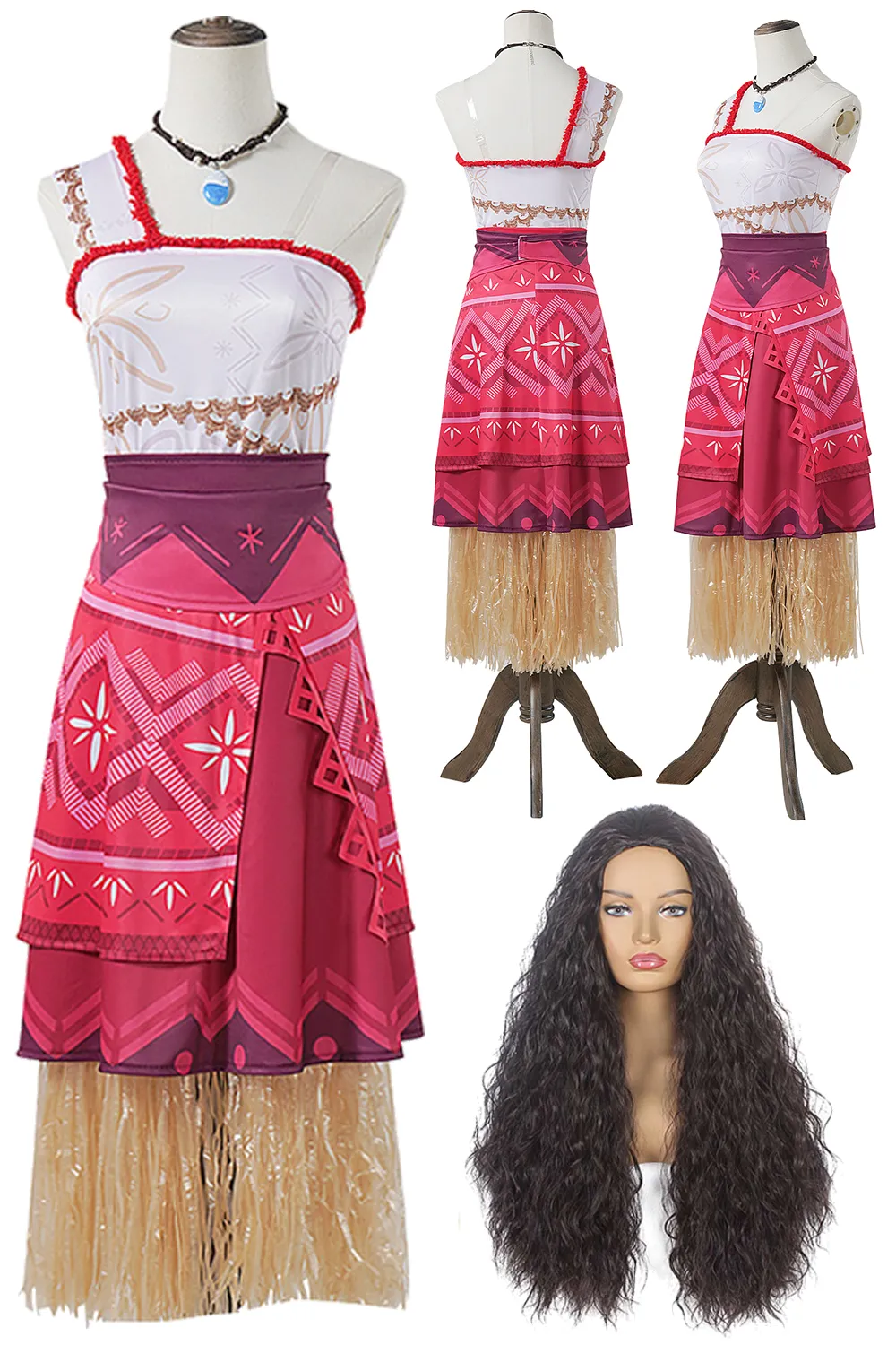 Polynesia aztec princess Set with Necklace and Skirt - Perfect for Adult Women's Roleplay and Halloween Outfits