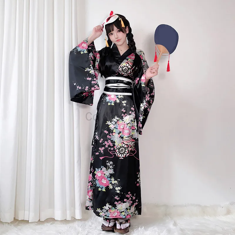 Save Big on Bulk Kimono Costumes Women's Japanese Kimono For Women Yukata  Anime Cosplay Bathrobe Halloween Costumes Party Performance Photoshooting 