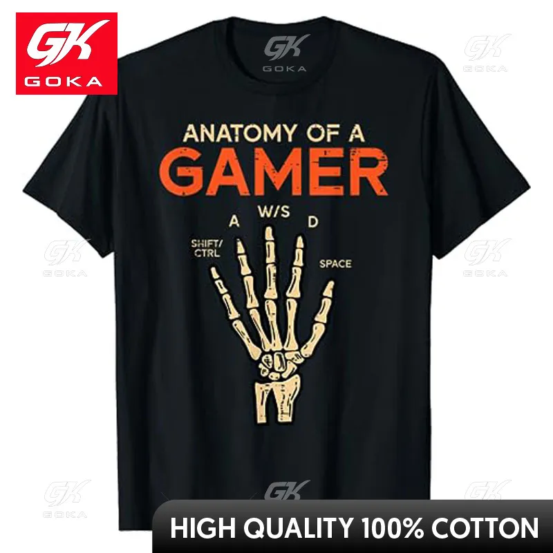Wholesale Anatomy Of A Gamer Skeleton Hand Full Hand T Shirt Gothic ...