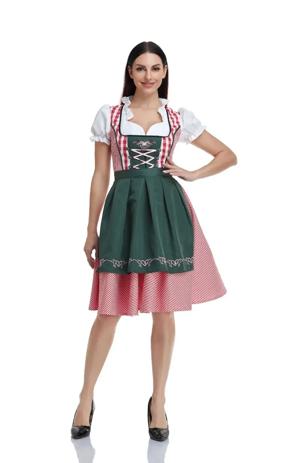 Costume Bavarois Dirndl Pour Fille - Robe Traditionnelle Allemande - Déguisement Oktoberfest Halloween - Taille 2-13 Ans