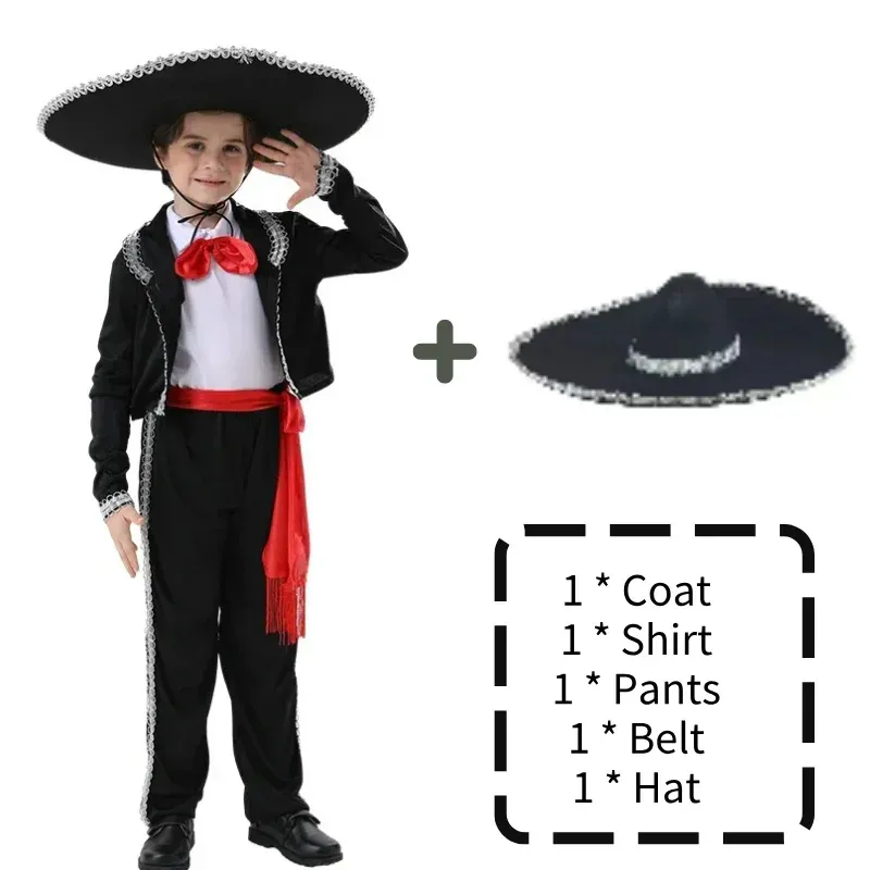 Disfraz mexicano para niño, disfraz tradicional de Mariachi Amigo para baile, disfraz de Halloween mexicano, traje con cinturón y pajarita - AliExprs 200000532 Disfraz mexicano para niño, disfraz tradicional de Mariachi Amigo para baile, disfraz de Halloween mexicano, traje con cinturón y pajarita - AliExprs 200000532