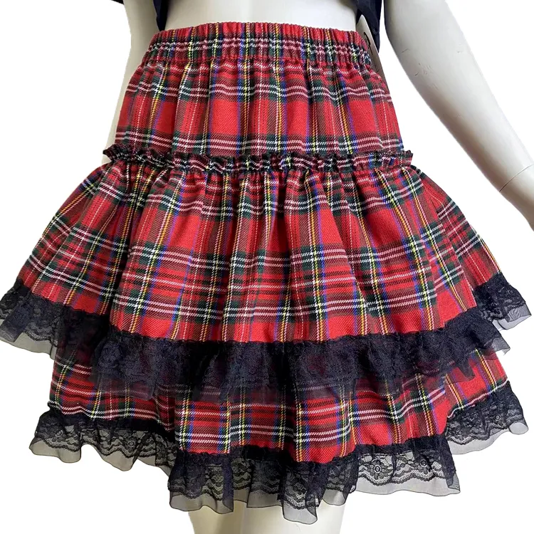 Cuteighteen Lolita Ruche Korte Rok Vrouwen Tieners Japanse Y2k Kawaii Elastische Hoge Taille Lace Up Gelaagde Vloeiende Leuke Rokken, Wit, One size