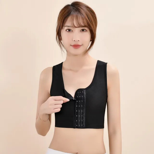 Funyco Binder Trans FTM Respirant Élastique - Corset Court Poitrine Multirangs Pour Tomboy