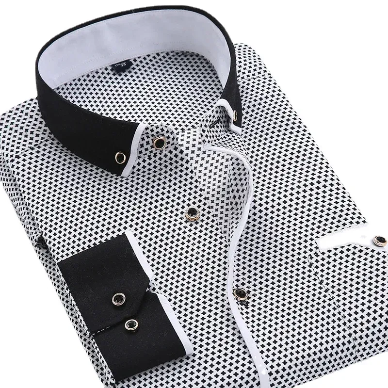 Men's White Dress Shirt 5XL Long Sleeve Slim Fit Button Down Collar Cotton  Polyester Broadcloth from Dhgate Men's Casual Shirts - price 19.91