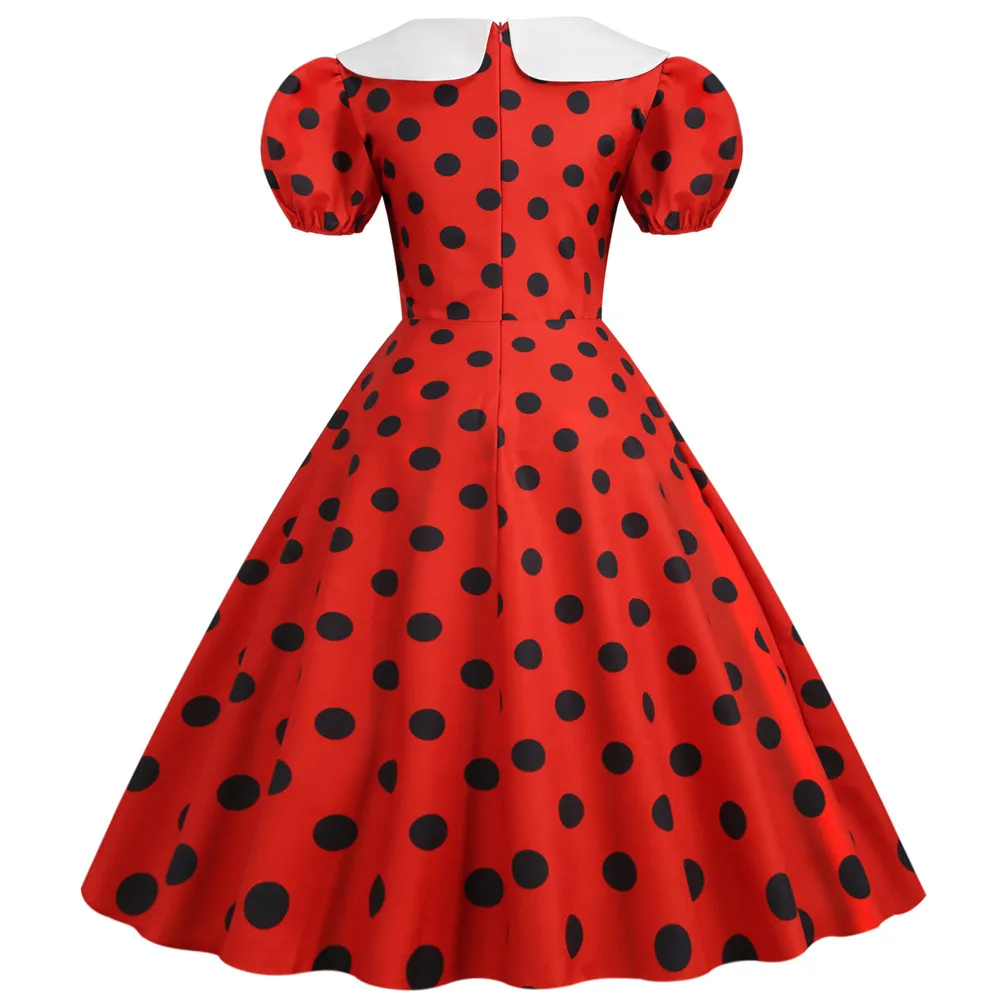 red and black polka dot dress Tomato Blazer + toia barry Womens vintage polka dot summer sleevesless audrey dresses causal wedding birthday party tea A Vintage Polka Dot Red Rockabilly