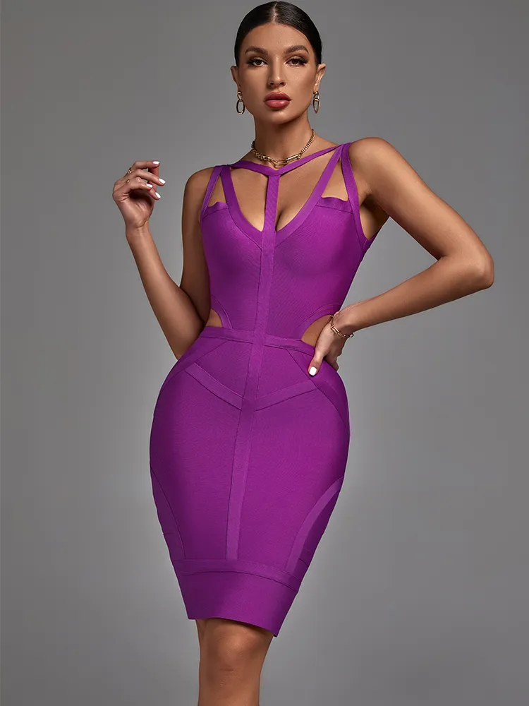 purple bandage bodycon dress BELEN DIAMOND OFF-SHOULDER BODYCON MAXI BANDAGE DRESS IN PALE PURPLE AIIZIE