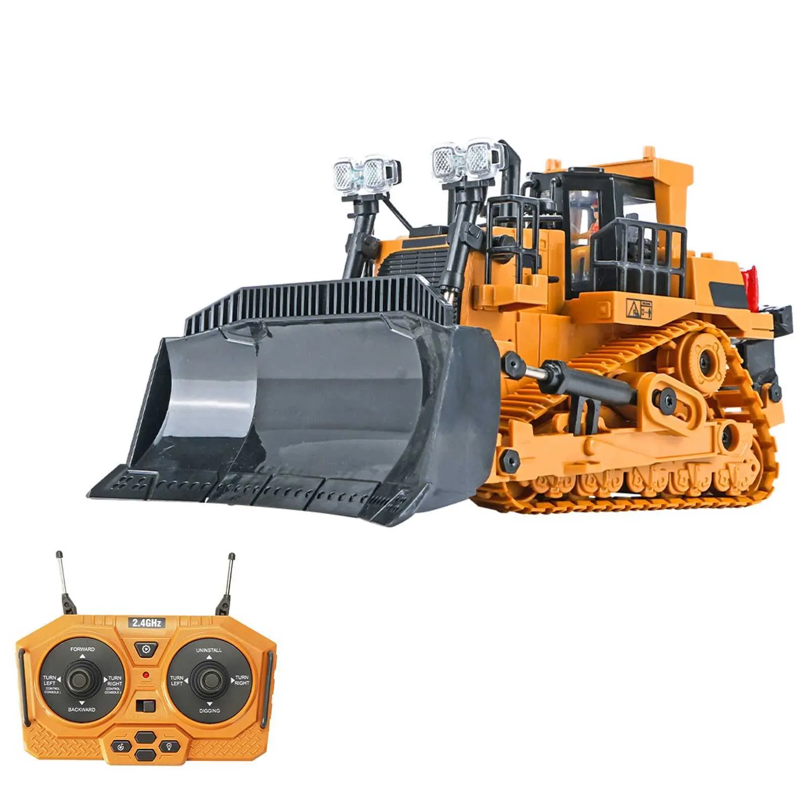 RC Bulldozer 1:4 Scale 2.4GHz 9CH Electric Construction Truck Toy for ...