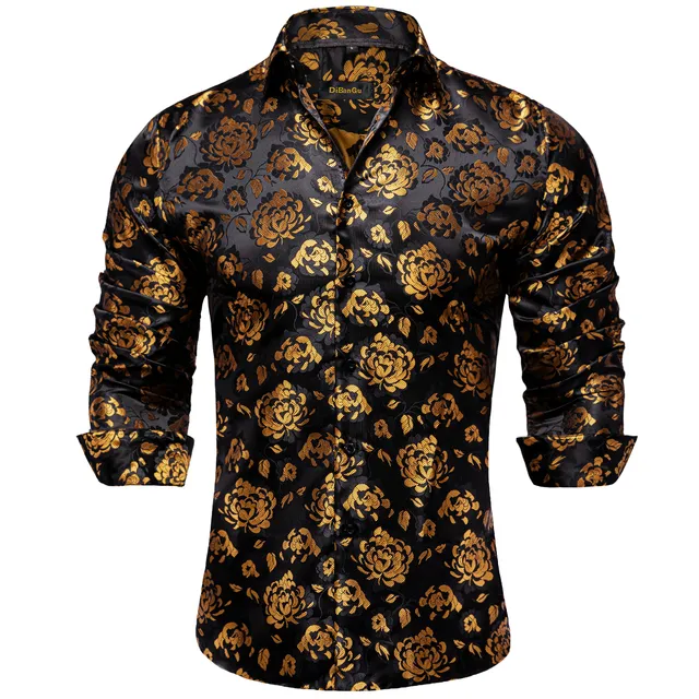 gold dress shirts for men Mens Button Down Shirt, Gold Shirt, Love Khaos, XL , Holographic Gold Beach Festival Outfits DiBanGu Men's Luxury Gold Paisley