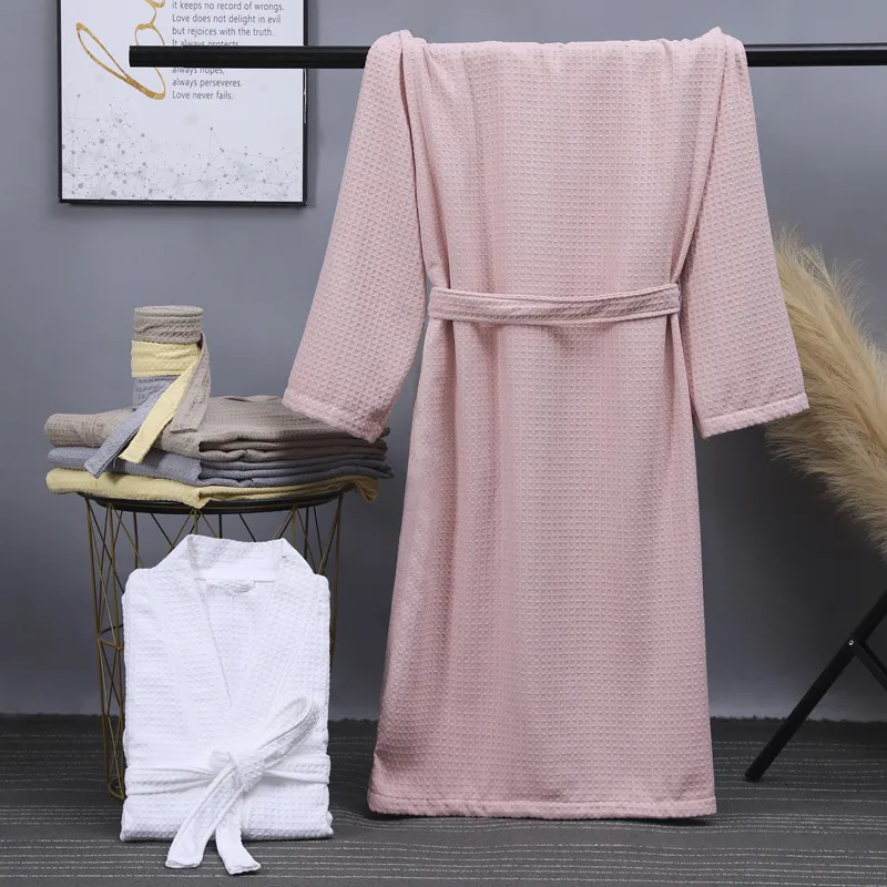 chinese dress ladies Ladies Waffle Weave Robe Light Pink
