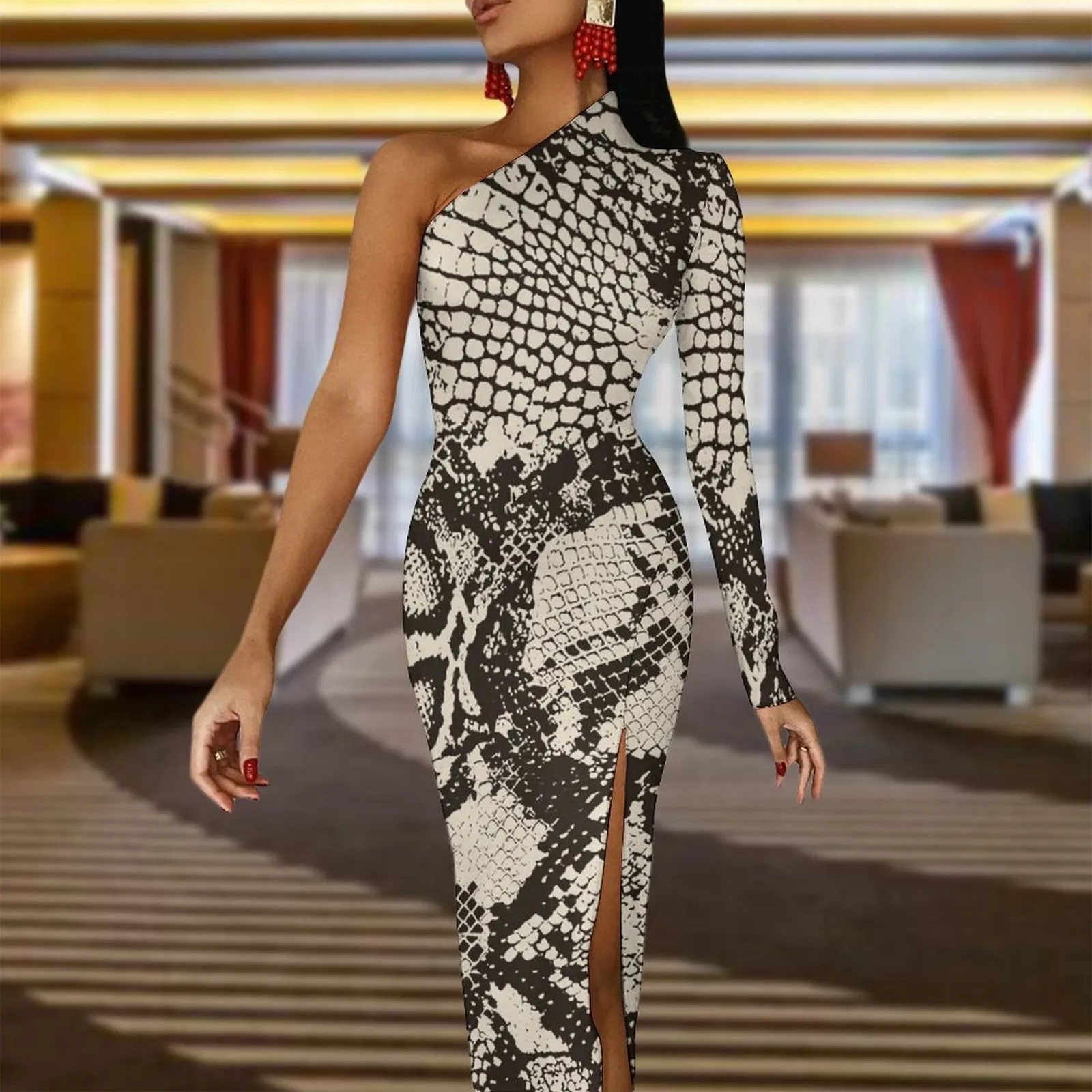 snakeskin bodycon dress a stylish bodycon dress an elegant snakeskin pattern