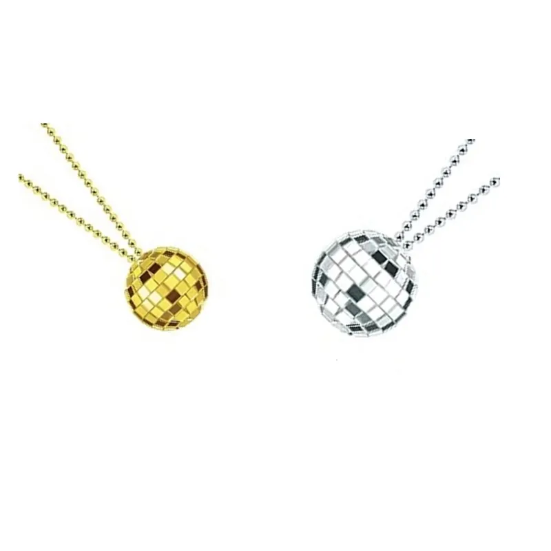 Disco Ball Earrings & Necklace Set For Women - 70s Party Halloween Costume Accessories