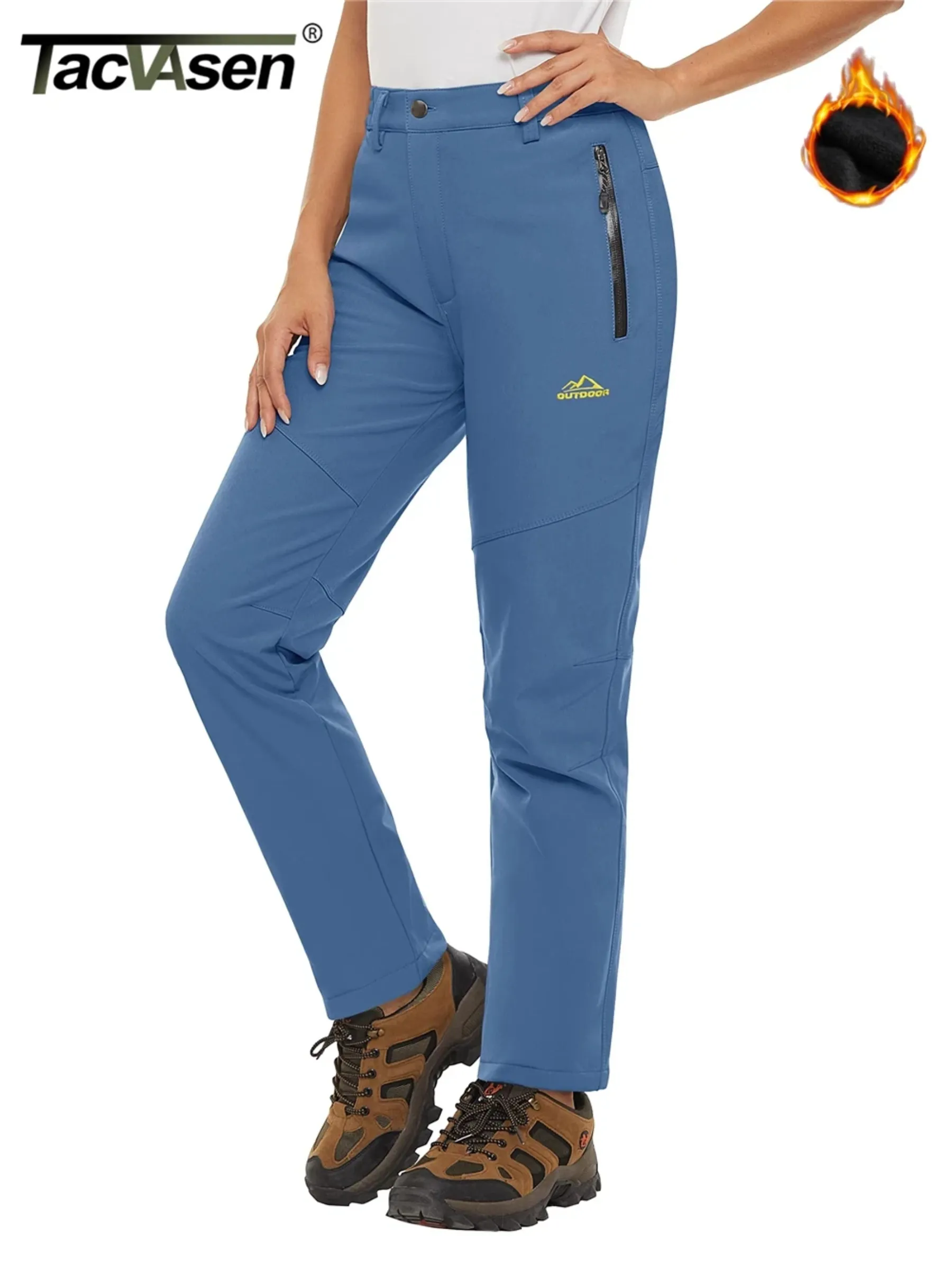 Premium Womens Winter Hiking Pants Fleece Lined, Waterproof