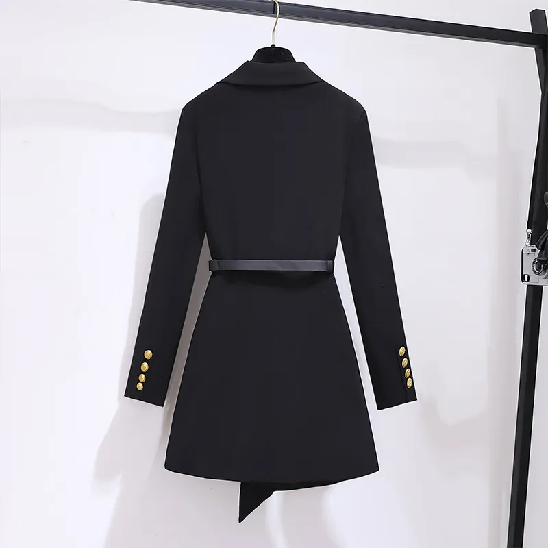 Ladies Blazer Coat Double Breasted Slim Waist Office Lady Suit Dress Black  S-3XL from Dhgate Basic & Casual Dresses - price 26.49