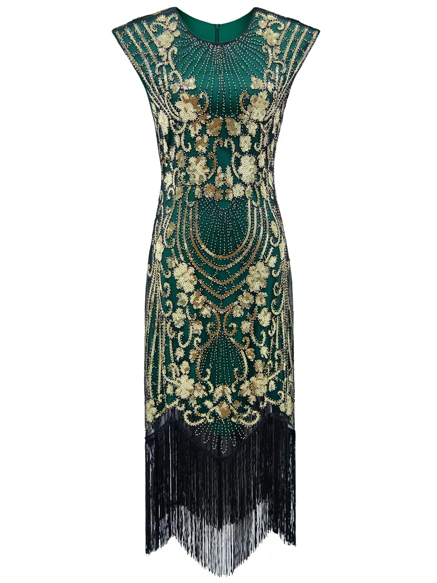 slim fit dress slacks Queendancer Women Black and Gold 1920s Dress Long Tulle Sequin Great Gatsby  Dress – queendanceruk main image 0