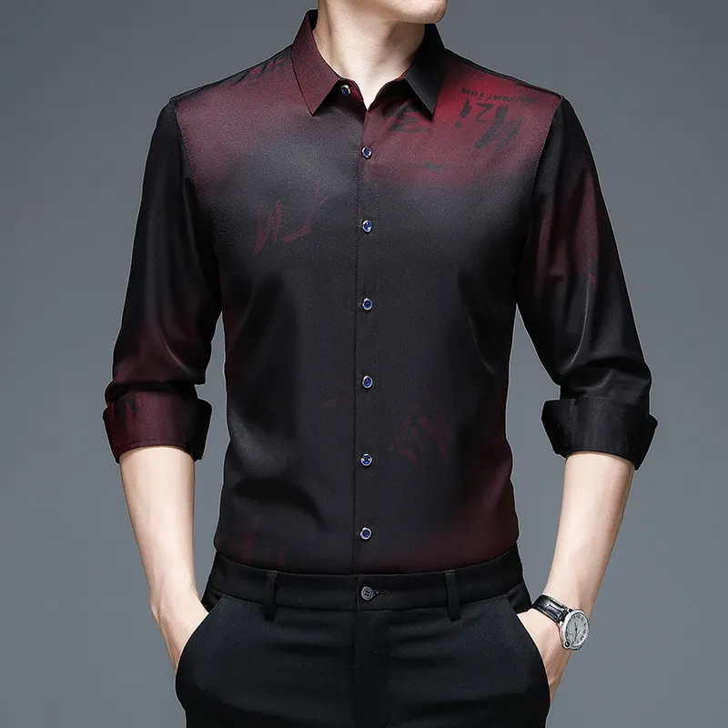 blue dress for baby girl Black Dress Shirt with Red Collar and Cuffs 5XL / Black main image 0