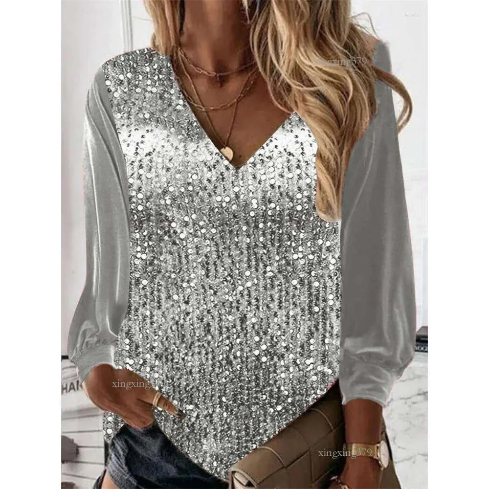 Sparkling Glitter Button-Up Shirt: Women's Sequined Clubwear Blouse - Main Image