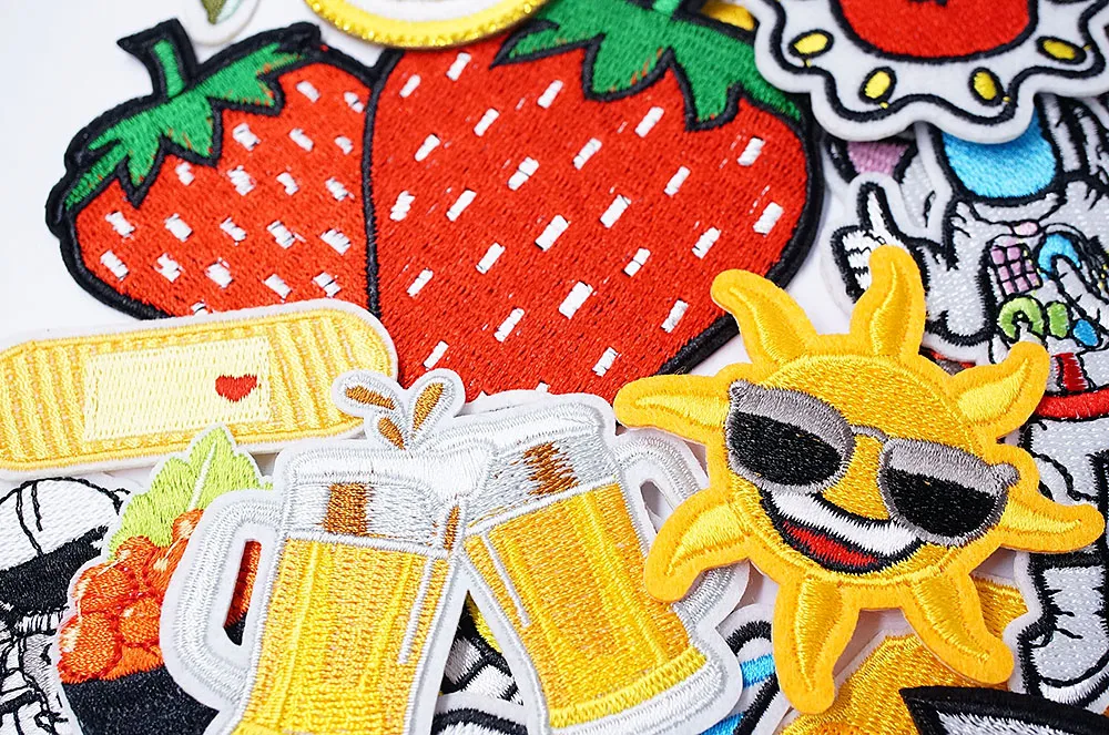 Patch Ricamati Iron-on – Pizza E Anguria – Distintivi Multicolore Per Zaino O Giacca