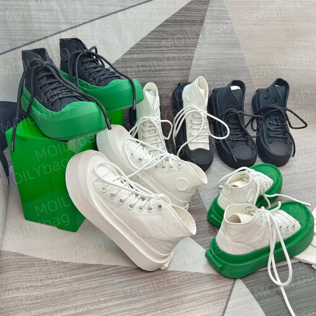 Women's Men's Platform Chelsea Boots Leather Ankle Boots with Lace Up  Round Toe Green, Pink Casual Outdoor Walking Shoes