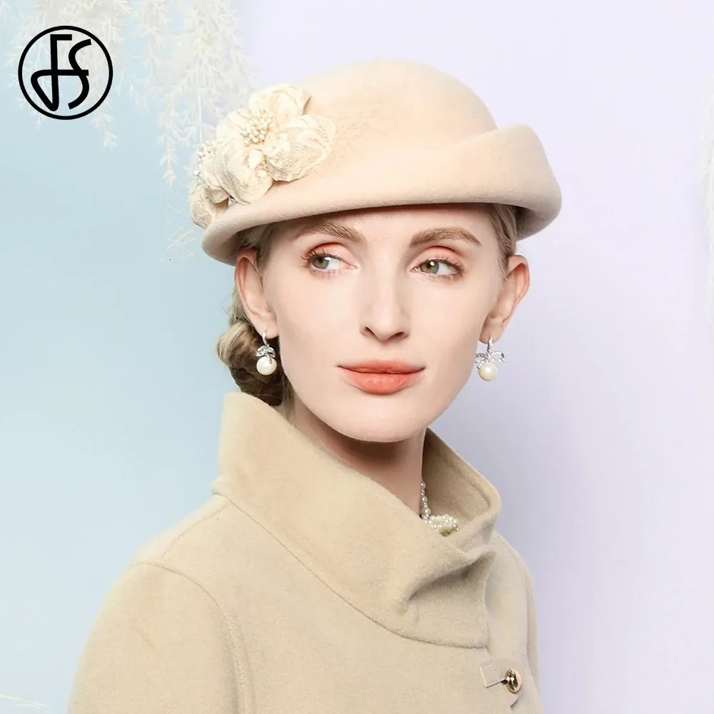 FS Winter Wool Felt Hats For Women Camel Beret With... From  display picture 3