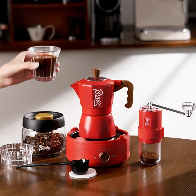 Bincoo Double Vae Mocha Pot Electric Stove Coffee Maker with Hand