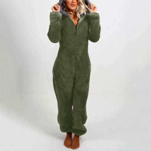 By Louise Dames huispak onesie fleece grijs panterprint By Louise Dames huispak onesie fleece grijs panterprint