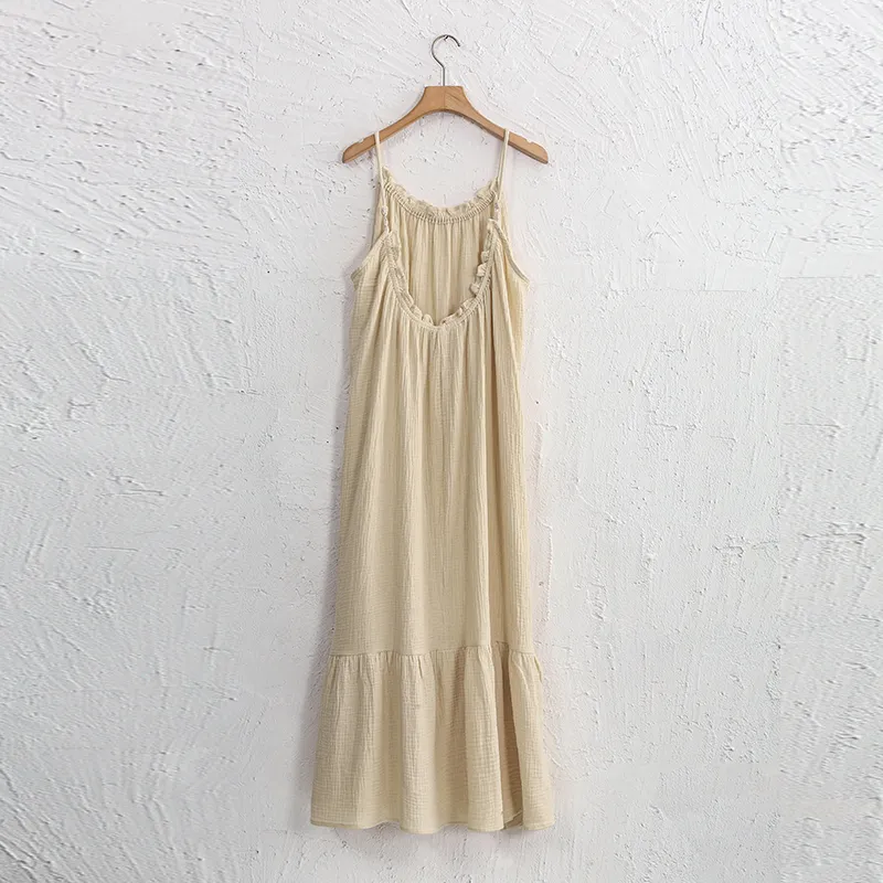 2024 Trendy Muslin Cotton Convertible maxi dress for Women - Sleeveless, Ruched, and Chic Summer Sundress