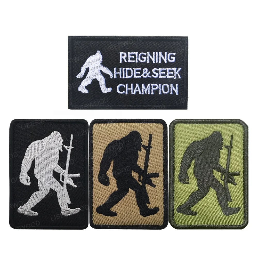 thumbnail image 2 of Into The Darkness I Go To Lose My Mind And Find My Soul Embroidered Patch Iron-On/Sew-On Bigfoot Sasquatch Cryptid Badge Emblem Name Tag Decorative Gift Applique For Vest Jacket Jeans Bags 2 of 9