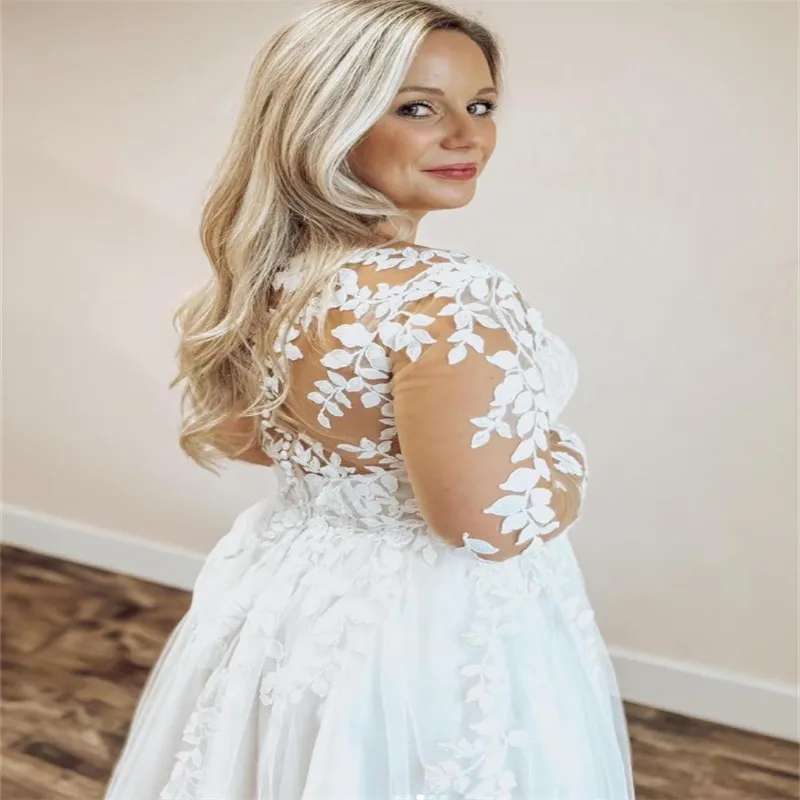 Elegant Plus Size Lace Wedding Dress With Slit Long... From Cohodress,  $120.29 | DHgate.Com