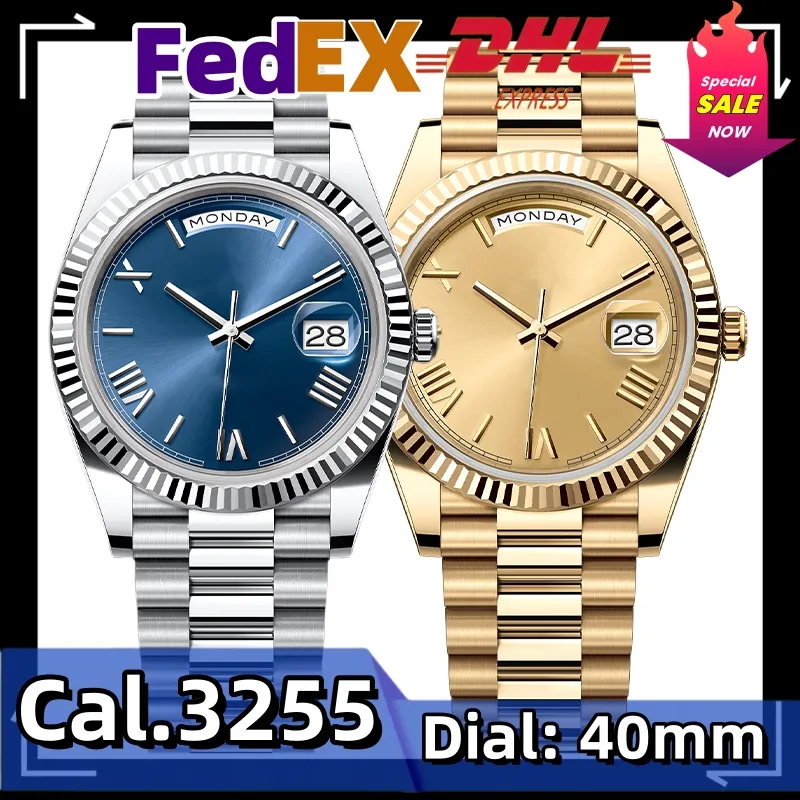 Cal 3255 Mechanical Sapphire Men's Stainless Steel Wristwatch 40MM Automatic Cal ...