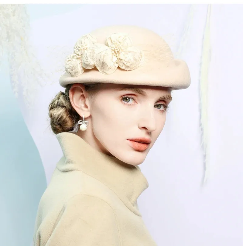 FS Winter Wool Felt Hats For Women Camel Beret With... From  display picture 3