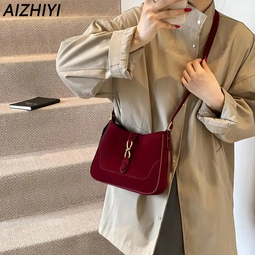 Faux Suede Shoulder Bag Small Tote Bag Large Capacity Trendy Tote