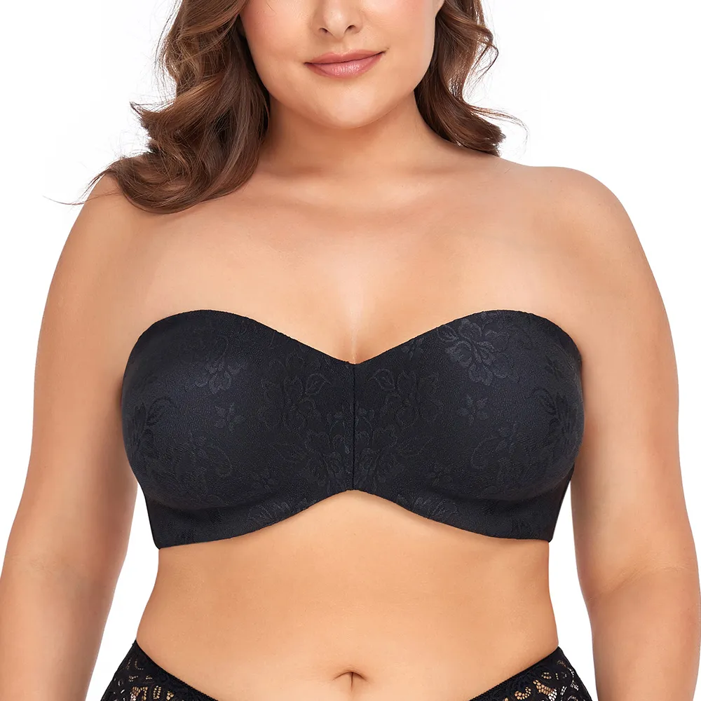 uledemode_official Seamless Push Up Full Support Strapless Bra for Women - Big Size Bralette with Underwire, Padded Support - Available in B, C, D, E, F, G, and H, image size:1000x1000